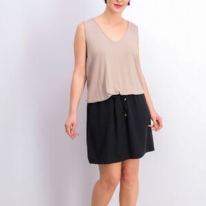 Harve Benard medium dress colorblock tank dress drawstring waist Lagenlook